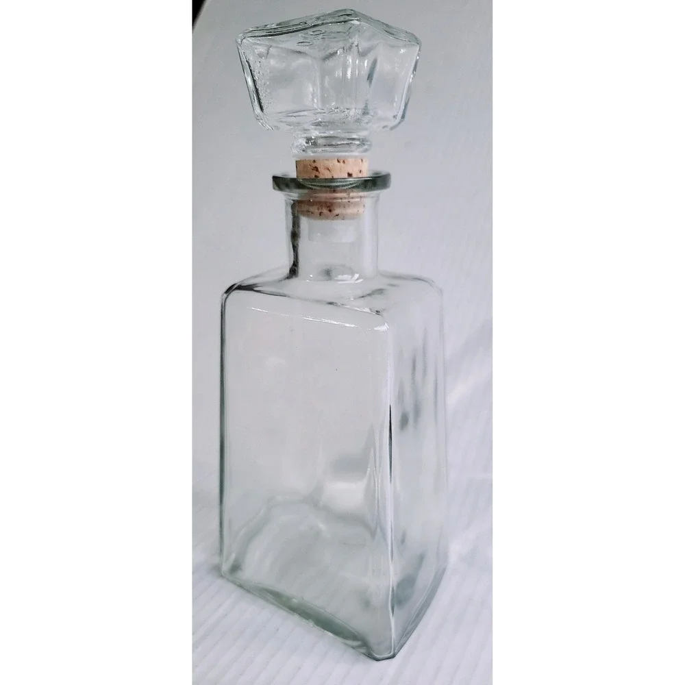 Vintage Cuervo 1800 Reposado Tequila EMPTY Glass Decanter with Cork Glass Topper